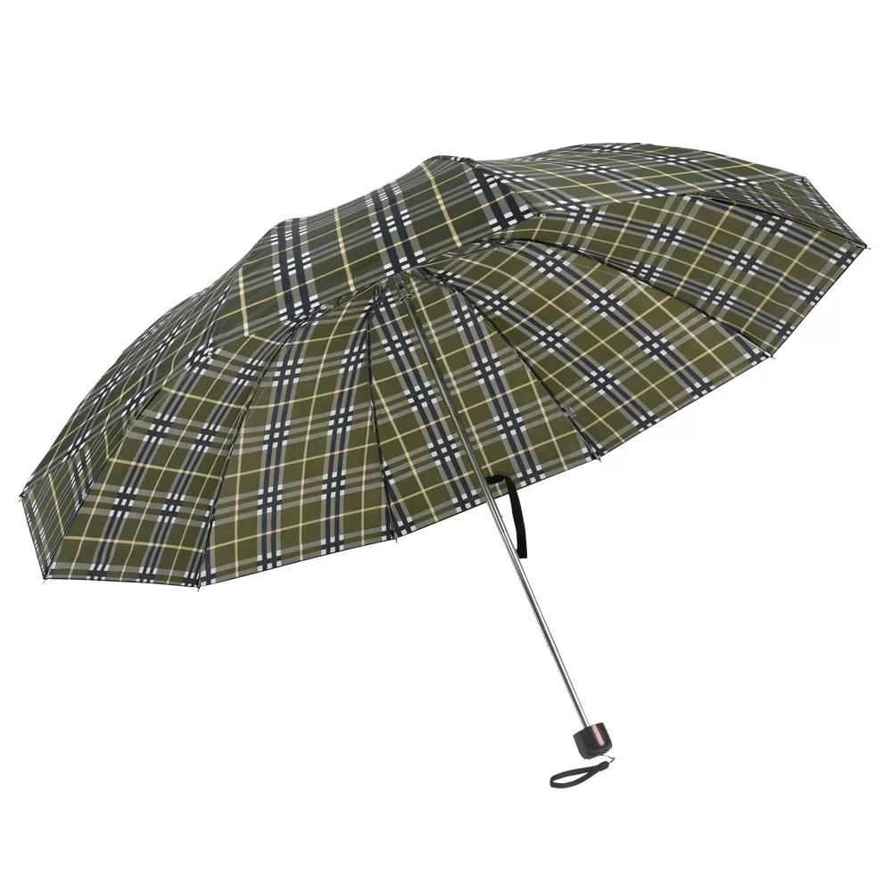British Plaid Unisex Steel Rib Tri-Fold Paradise Umbrella