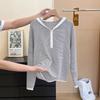 Early Autumn Fashion Comfortable Hooded Knitted Sweater Women's Striped Top Women's