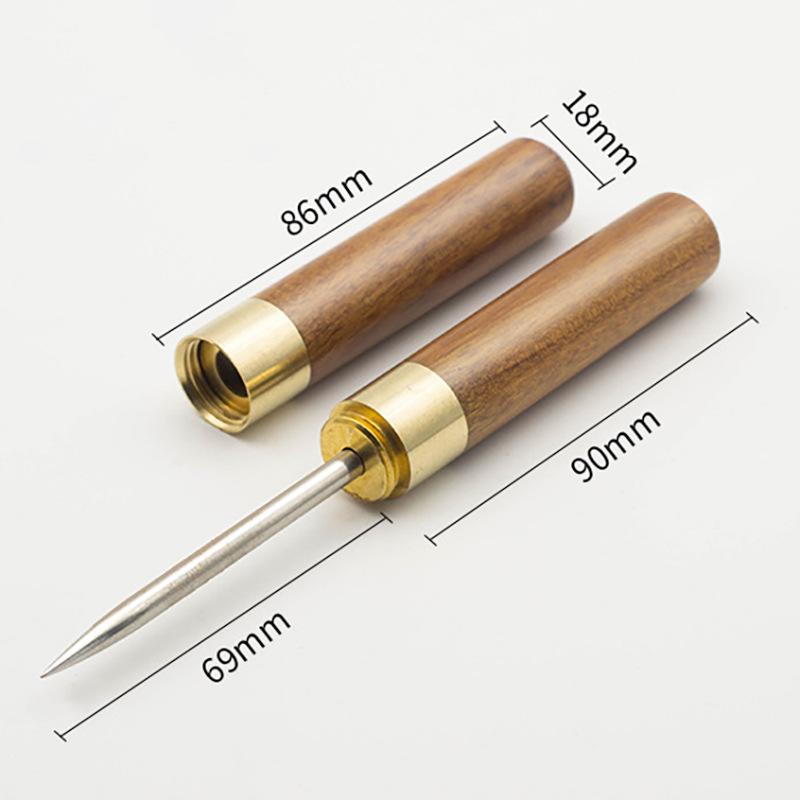 Ice Pick With Cover Stainless Steel Ice Pick with Wooden Handle Kitchen Icepick Bartender Breaking Ice Tool