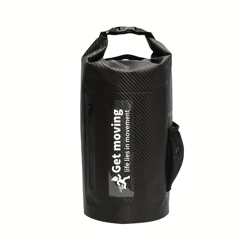 Carbon Fiber Double Shoulder Guard Bucket Carbon Fiber Embossed Material Bucket Bag Fashionable Dry Bag Swimming Bag Camping Bag