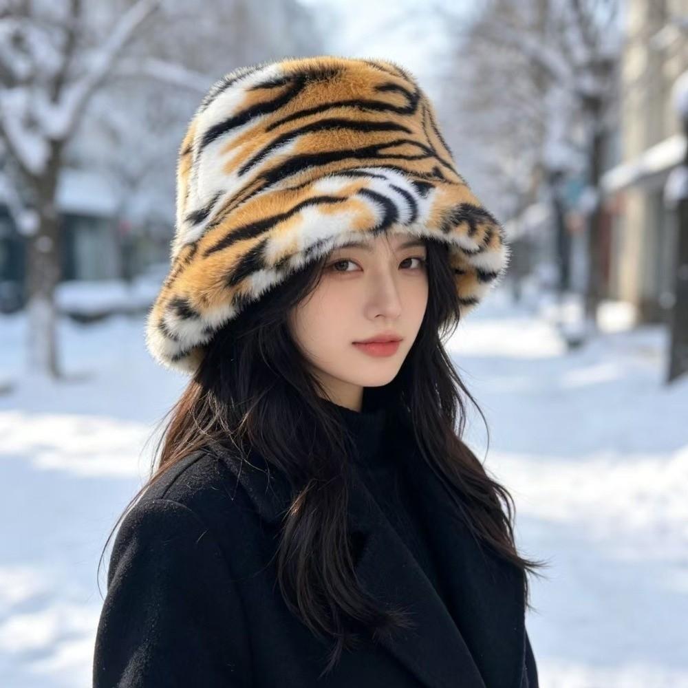 Korean Style Plush Bucket Hat Velvet Fluffy Warm Hat Fashion Faux Fur Fisherman Hat Outdoor