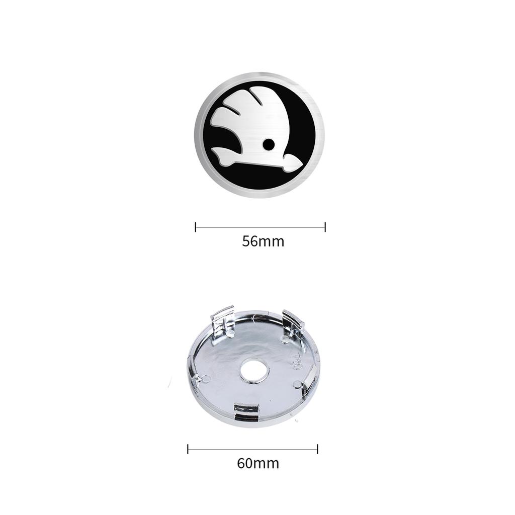 NADH5 4/8PCS 56 60mm Car Styling Wheel Center Hub Caps Rim Cover Badge Emblem Sticker For Skoda Rapid Octavia A5 RS Kodiaq Fabia A7