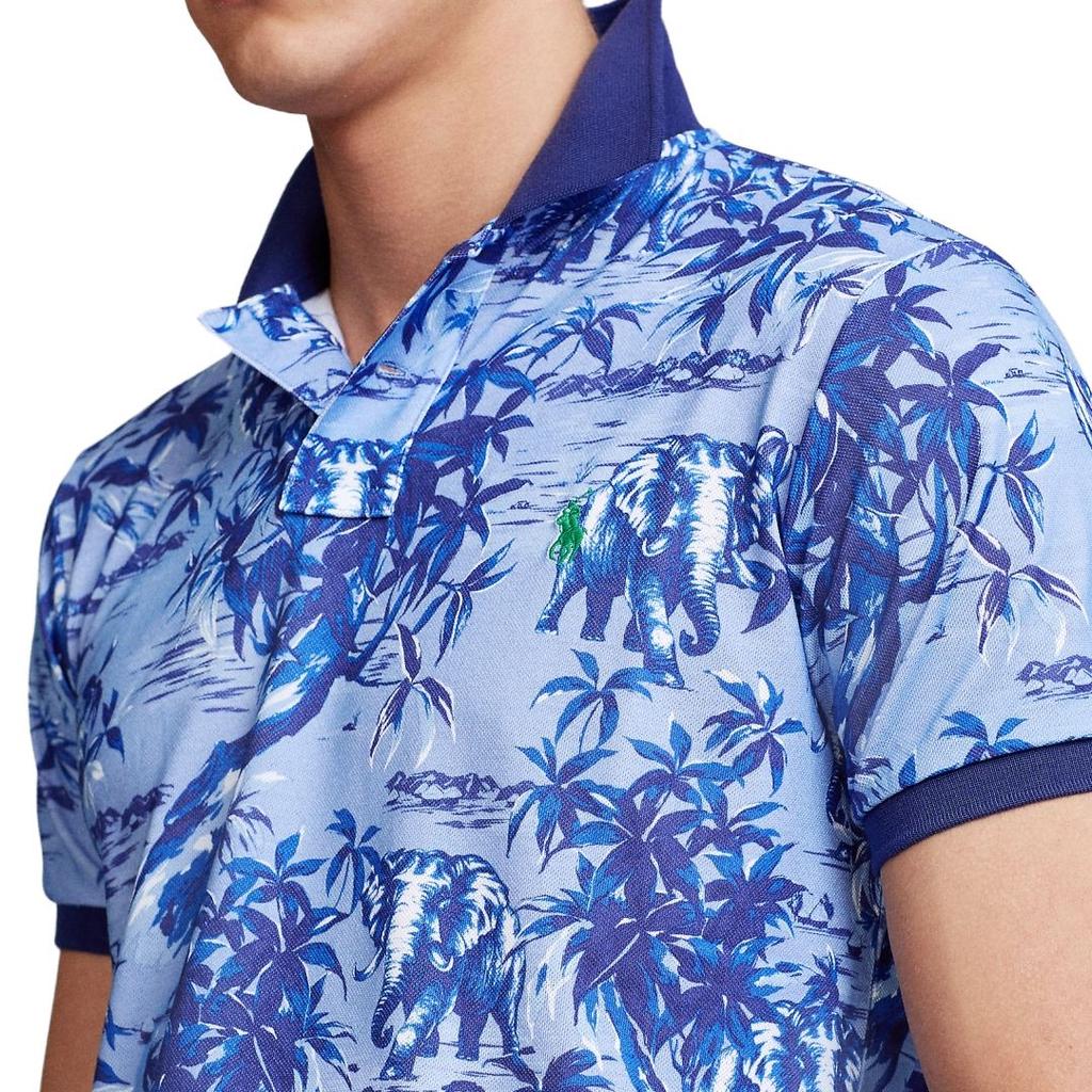 Polo Ralph Lauren Мужская футболка-поло с тропическим принтом Земля, короткий рукав, стандартный крой, мужская одежда 710802876-001