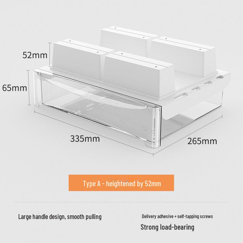 Under-Desk Hidden Drawer Storage Box for Office Workstation