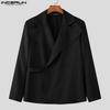 Oversized Men Lapel Neck Long Sleeve Side Button Casual Loose Thin Blazer Coats