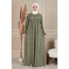 Ruffled Robe Buttoned Viscose Fabric Hijab Clothing Mother's Dress Prayer Dress