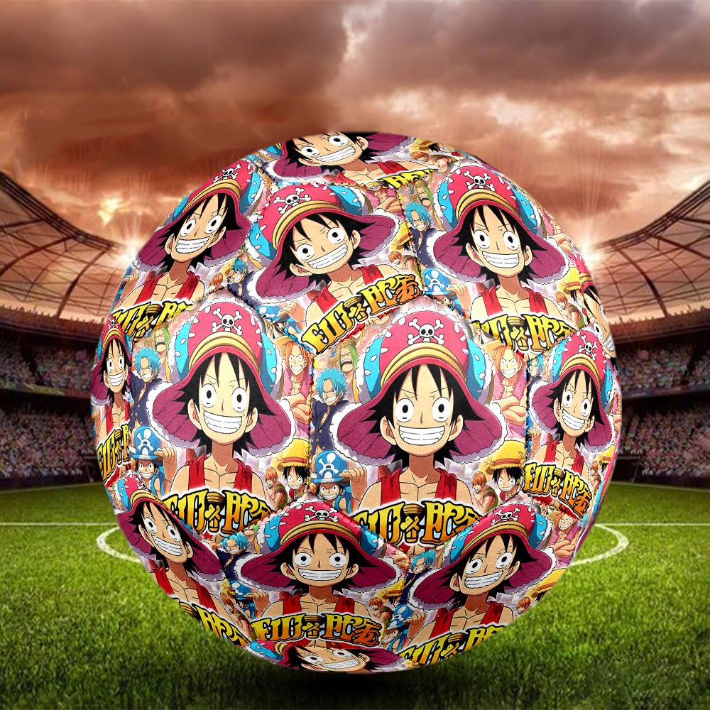 One Piece Print Size 5 Soccer Ball, Standard Match Football for Sports Game and Team Practice, Ideal Gift for Soccer Fans