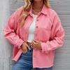 YYFS Женские модные джинсовые повседневные осенне-зимние однотонные рубашки-поло с длинным рукавом и принтом, блузки и рубашки, верхняя куртка