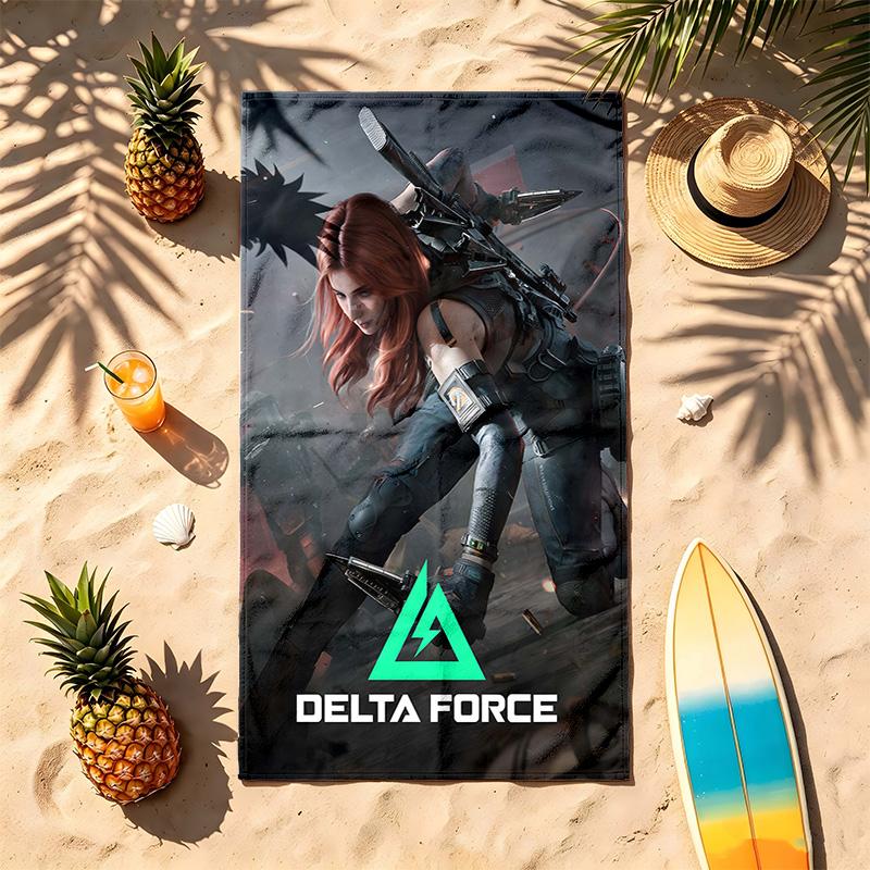 Delta Force (1) Тема Полотенце для пляжа Устойчивое к песку Мягкое и удобное Подходит для бассейна, кемпинга, йоги и дайвинга Дорожное