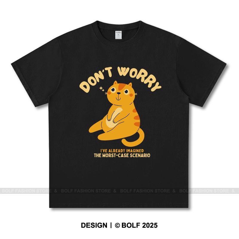 Женская футболка с принтом «Don't Worry» из 100% хлопка, свободные футболки с принтом «Chill», мужские летние топы, позитивная уличная одежда