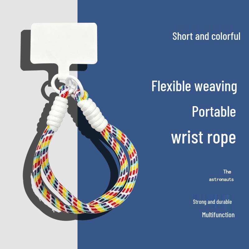 Популярный ремешок для телефона с цветными блоками: Многофункциональный чехол от потери, Чехол для наушников, Сумка-игрушка, Плетеный ремешок на запястье