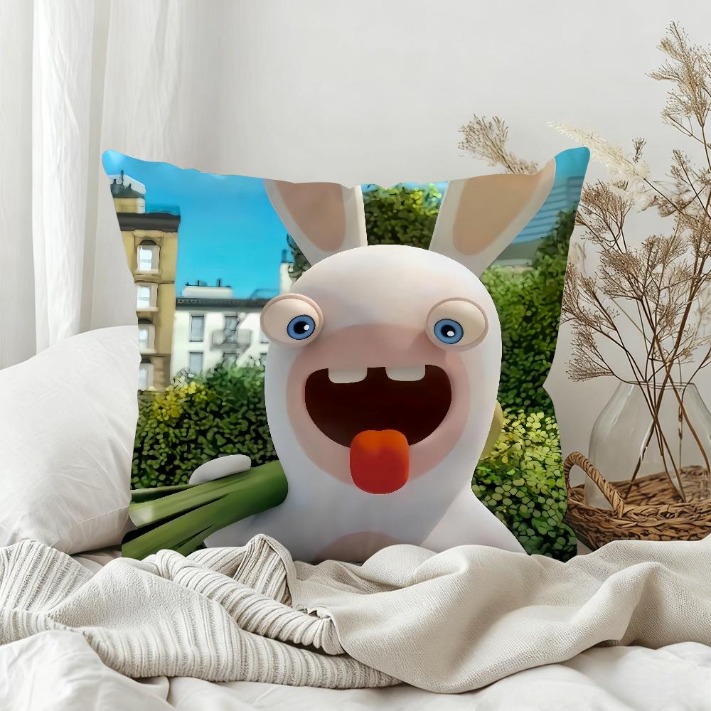 Мультяшная R-Raving Милая R-Rabbids Наволочка Диван Гостиная Спальня Изголовье Спинка Квадратная Подушка Время Сна