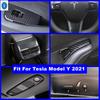 Lift Button Steering Wheel Read Lamps Air AC Panel Cover Trim For Tesla Model Y   Carbon Fiber Interior Refit Accessorie
