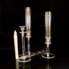 3 шт./набор изящных подсвечников, прозрачные дорожные свинцовые канделябры, хрустальные подсвечники для свадебной вечеринки