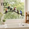 Removable Window Sticker Bird on Branch Sticker, Colorful Birds Decorative Static Glass PVC Cling Decal, Waterproof Animal for Bathroom