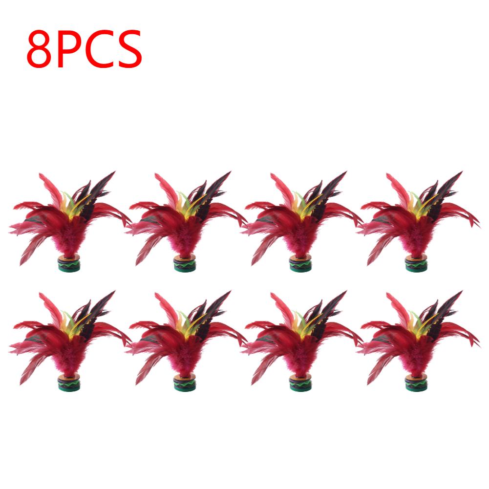 1-20Pcs 20cm Feather Jianzi Wear Resistant Chicken Feather Shuttlecock Portable Foot Kick Handwheel Feather Jianzi Outdoor Toy