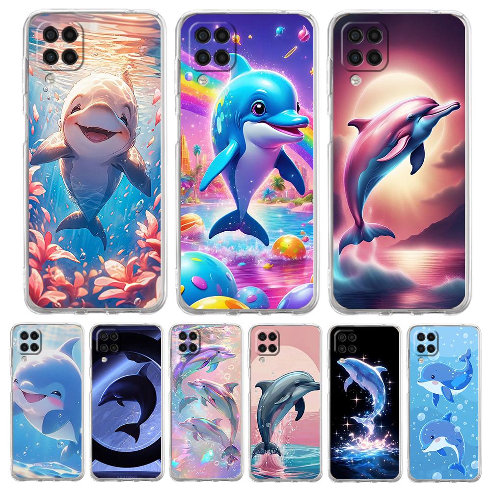Прозрачный чехол для телефона Samsung Galaxy A25 A23 A22 A52S A52 A55 A72 A51 A71 A41 A31 A13 A11 5G с изображением морского животного дельфина, из TPU