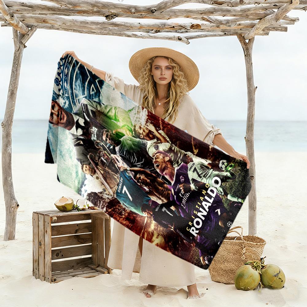 Ronaldo's Manchester Glory Beach Towel Super Soft & Absorbent Comfortable Lightweight