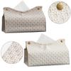 Leather Tissue Box Household Living Room Tea Table PU Rattan Leather Tissue Box Kitchen Desktop Nordic Napkin Holder Storage Box