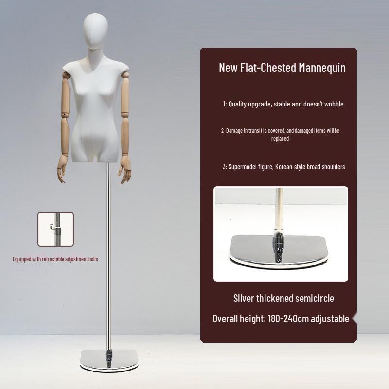 Манекен женский с плоским телом в корейском стиле и широкими плечами для демонстрации женской одежды