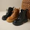 Ботинки женские весна-осень с юбкой короткие ботинки толстая подошва ретро внутренняя толстая подошва модные и удобные