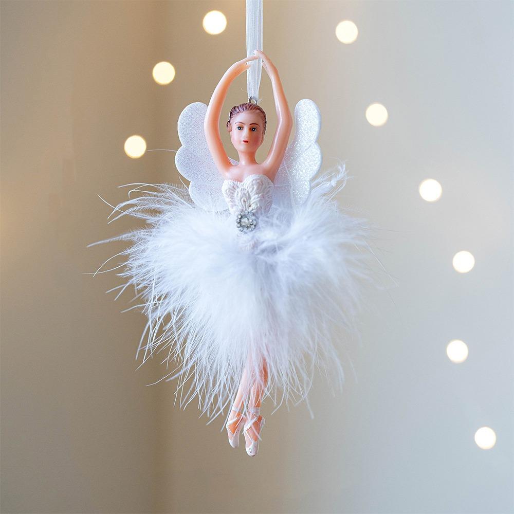 Милый Рождественский Кулон Балерина Юбка из Тюля Танцевальная Тема Подвеска на Рождественскую Елку Ручная Работа Рождественские Украшения для Девочки на Рождественскую Елку