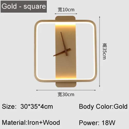 Современный светодиодный настенный светильник, часы, бра для спальни, гостиной, столовой, прохода, крыльца, внутренний настенный декор, светильник, люстра