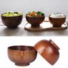Wooden Bowl Japanese Style Wood Rice Soup Bowl Salad Bowl Food Container Large Small Bowl for Kids Tableware Wooden Utensils