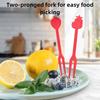 6/12/24/36 Pcs Creative Household Fruit Fork Food Grade Mini Portable Disposable Plastic Forks Skewers for Fruit Cake Desserts