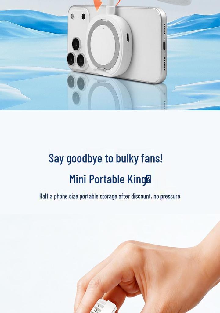 Portable Magnetic Mini Fan & Phone Holder - Desktop & Outdoor Use