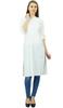 Phagun Cotton Plain Kurti Tunic Mandarin Collar Ethnic Casual Kurta Blouse