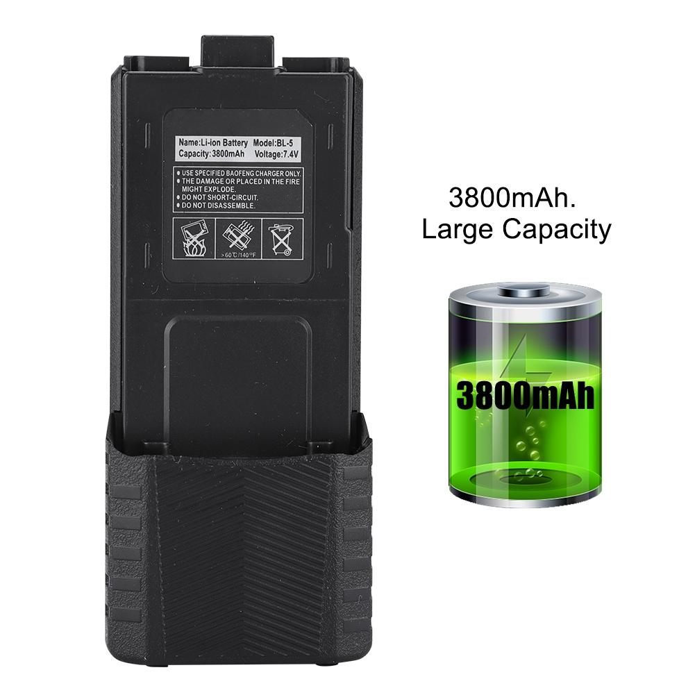 7.4V 3800mAh литий-ионный аккумулятор для Baofeng UV 5R BL-5L UV 5R Series двухстороннее радио(черный)