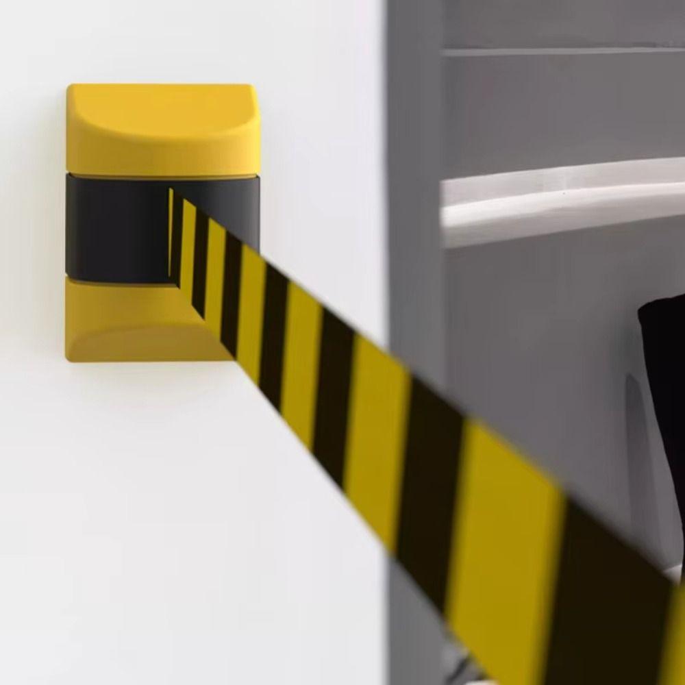 Telescopic Belt Wall Mount Caution Belt Yellow Black Striped Safety Cordon Crowd Control