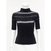 Specchio Slim Short Sleeve High Neck Blouse 442 168