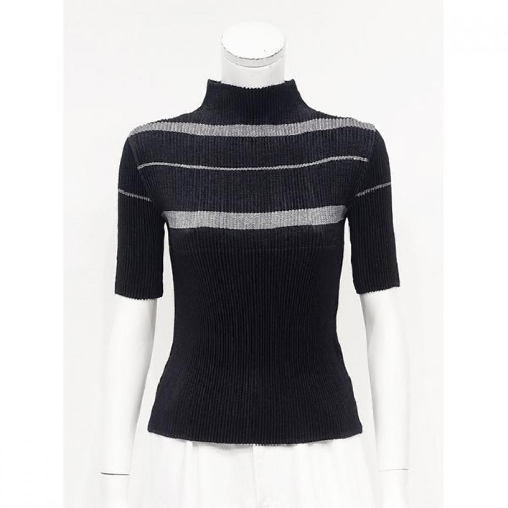 Specchio Slim Short Sleeve High Neck Blouse 442 168