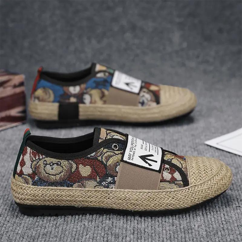 Эспадрильи Мужская обувь Мода 2024 Плоские кроссовки Дышащие Размер 45 Элегантная повседневная обувь для мужчин Корейский стиль Предложение Обувь 44
