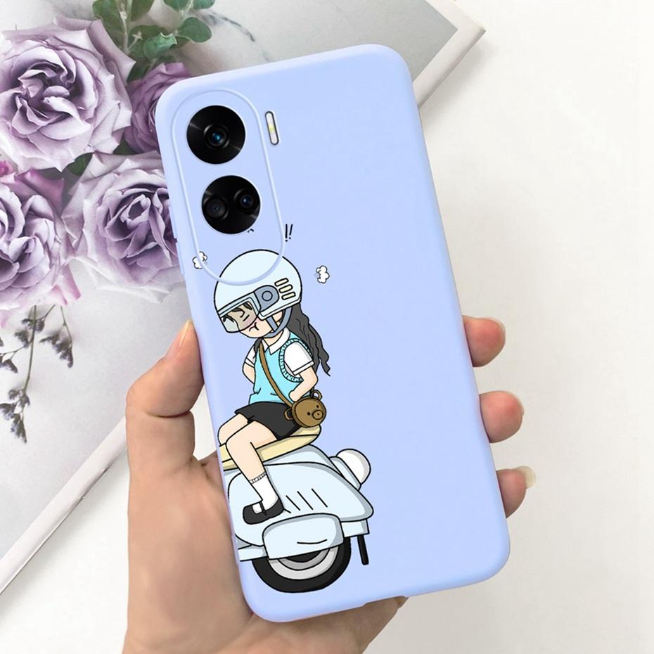 Candy Color Silicon Case For Honor 90 Lite 2023 Cute Soft Rubber Phone Bumper For Honor 90lite CRT-NX1 5G Back Cover