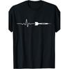 Men's & Women's Dart Heartbeat T-Shirt - Cotton Black with White Dart & Heartbeat Line Print, Casual Sporty Tee for Dart Players, Dart League Gift,