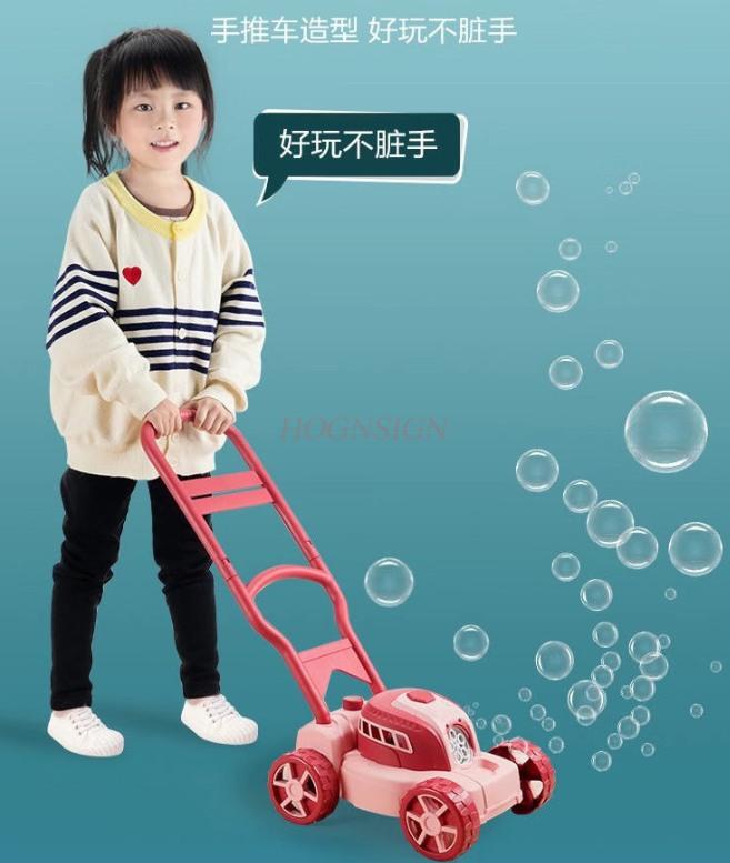 Deluxe Hand Pushed Bubble Machine Mini Cart No Leakage Children'S Fully Automatic Bubble Blowing Toys