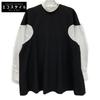 ENFOLD 22AW Black COMBI PULLOVER Double Cross Combi Pullover Shirt Tops 38 blackUsed