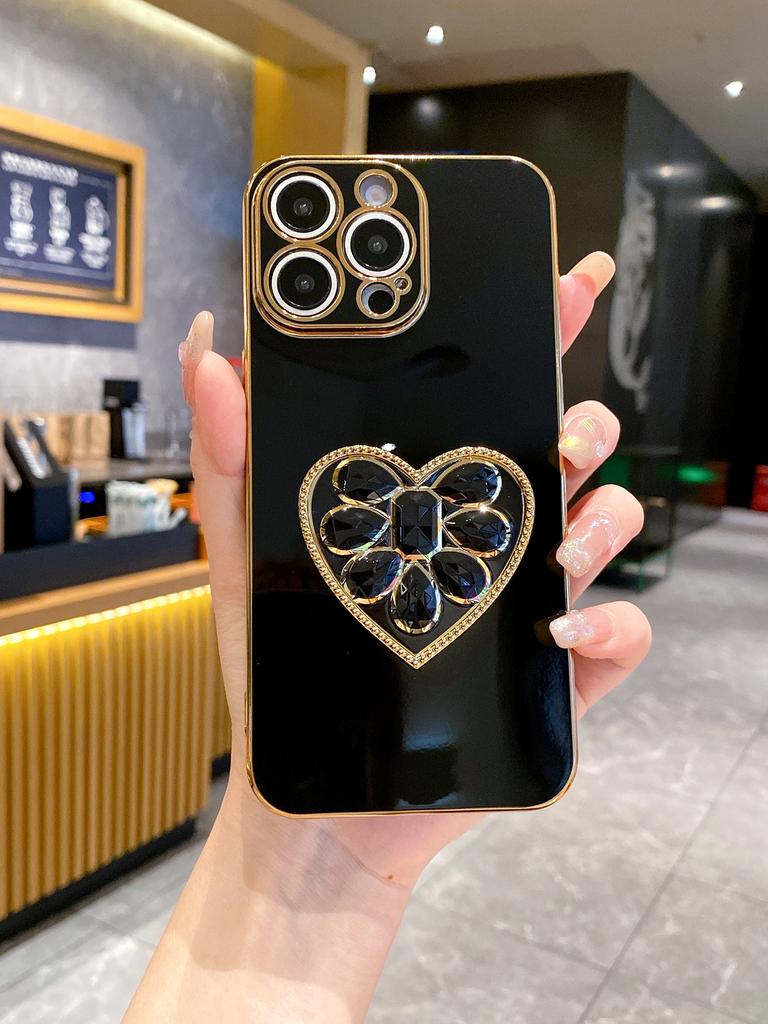 Покрытие Love Держатель для бриллиантов Чехол для телефона Для For Iphone 17 16 1 14 Plus 13 12 Mini 11 Pro Max X XS XR 7 8 SE2 SE3 Задняя крышка