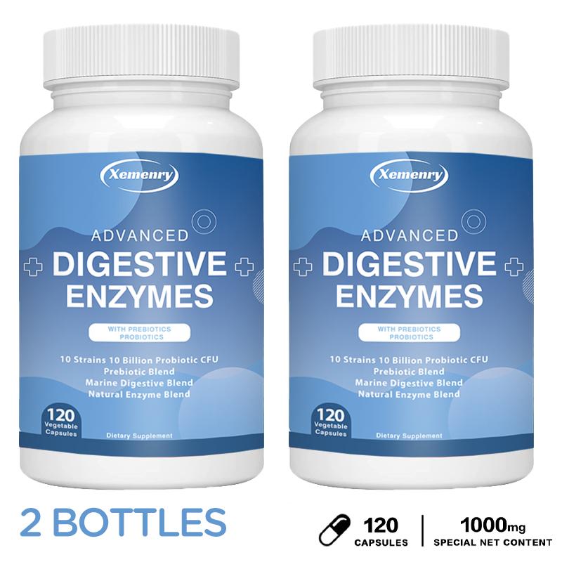 XEMENRY prebiotic and probiotic supplement, vegetarian formula, contains amylase and bromelain