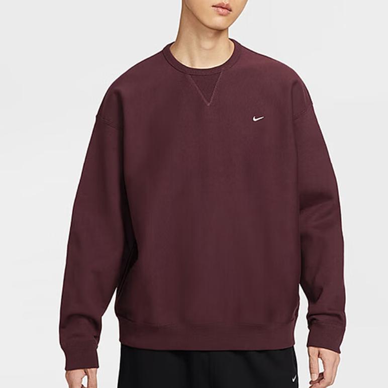 Nike Толстовки Мужские Бордовые С Круглым Вырезом Средней Плотности HV1087-652