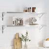 VidaXL Wall Shelves 2 Pcs 100x30 Cm Silver Stainless Steel, Floating Shelf, Wall Display Shelf, Panel 3214503