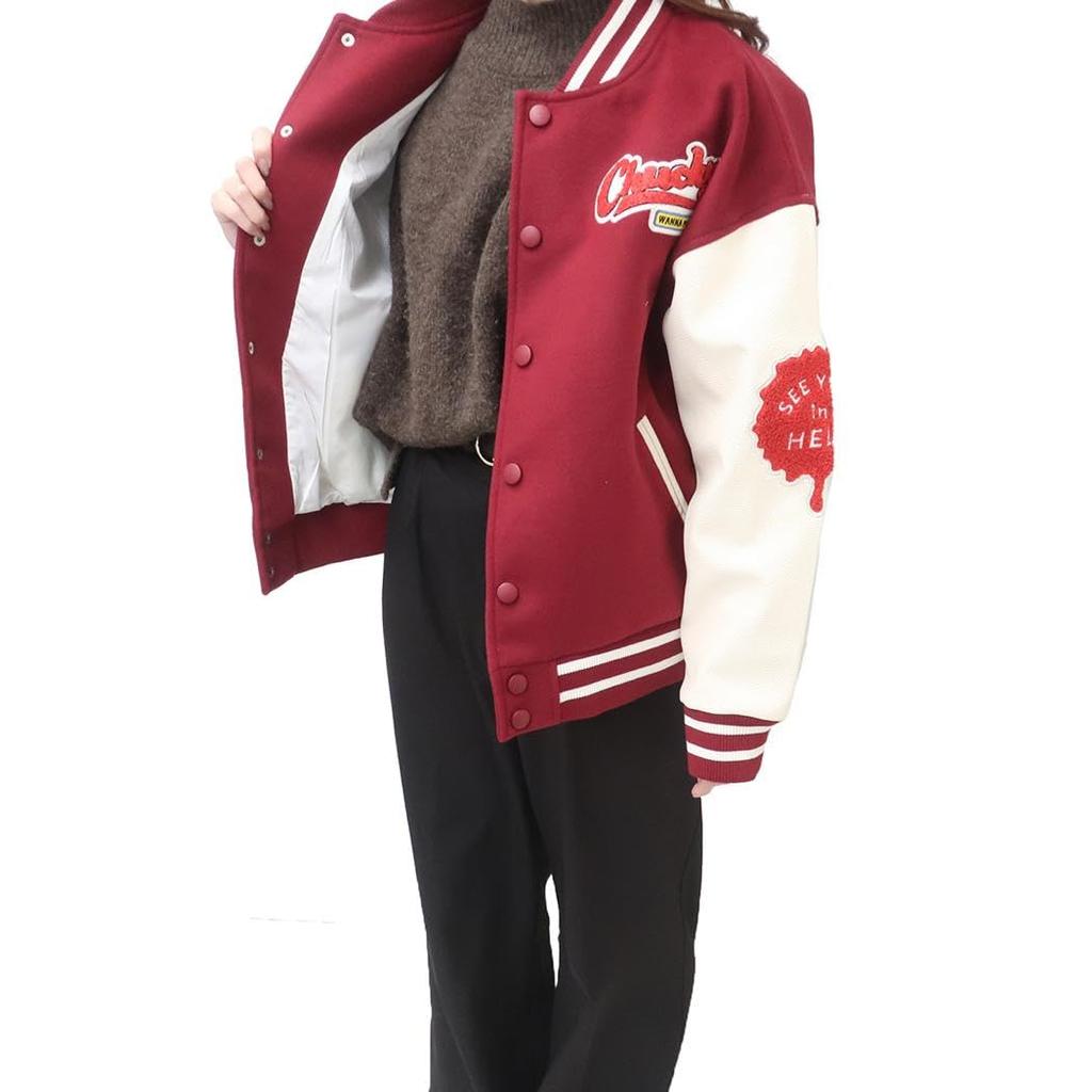 Куртка стадион Марушин (L) Чаки Хорошие парни Красный, Дизайн фильма ужасов «Детские игры», Стильная зимняя куртка, Теплая для мужчин и женщин, Размер 4755019600