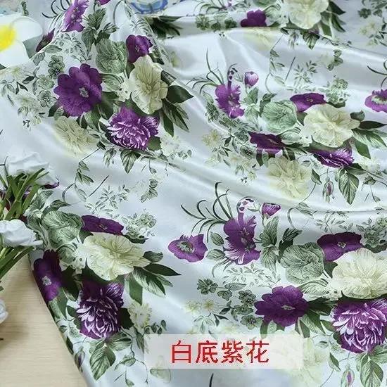 200*150cm Printed Simulated Silk Satin Fabric Kimono DIY Sewing Floral Fabric Home Furniture Decoration Material Cloth