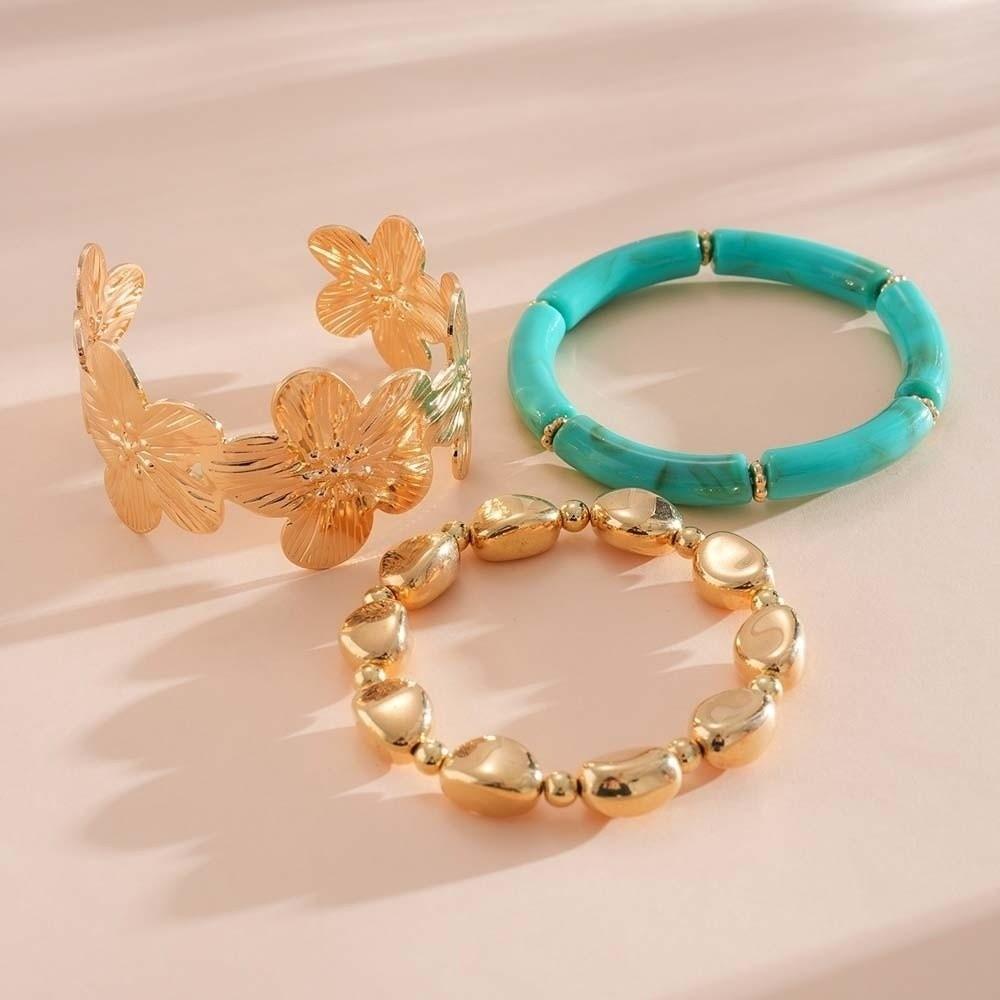 Resin Stacked Round Bangle Acrylic Women's Wrist Jewelry Geometric Resin Bracelet Festival Gifts