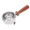 Портафильтр 58 мм с двойным носиком, портафильтр для кофемашины из нержавеющей стали с деревянной ручкой для замены