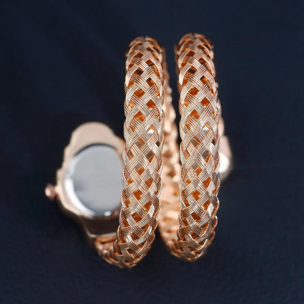 Уникальные женские кварцевые часы AAA Classic Snake Head, модные, в стиле ретро, для девушки, роскошные, женские, с блеском, золотые часы AAA, подарок