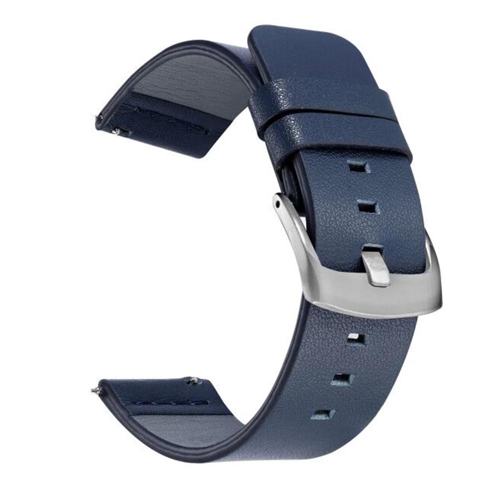НОВЫЙ 20/22мм ремешок для часов Быстросъемный кожаный ремешок для Samsung Galaxy Watch 3 Active2 40 44мм huawei watch gt2 Ремешок для часов 18 24мм